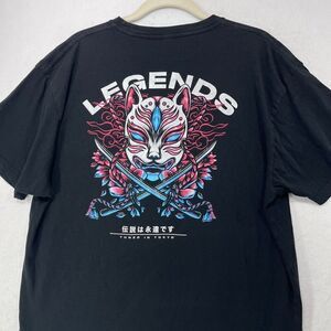 Tuned In Tokyo TShirt Men XL Black Legends Never Die Anime Mask Samurai Swords